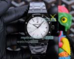 Copy Audemars Piguet Royal Oak watch White Dial Black Bezel Black Steel Strap 41mm